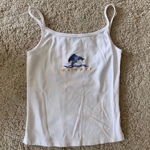 White Hawaii embroidered tank